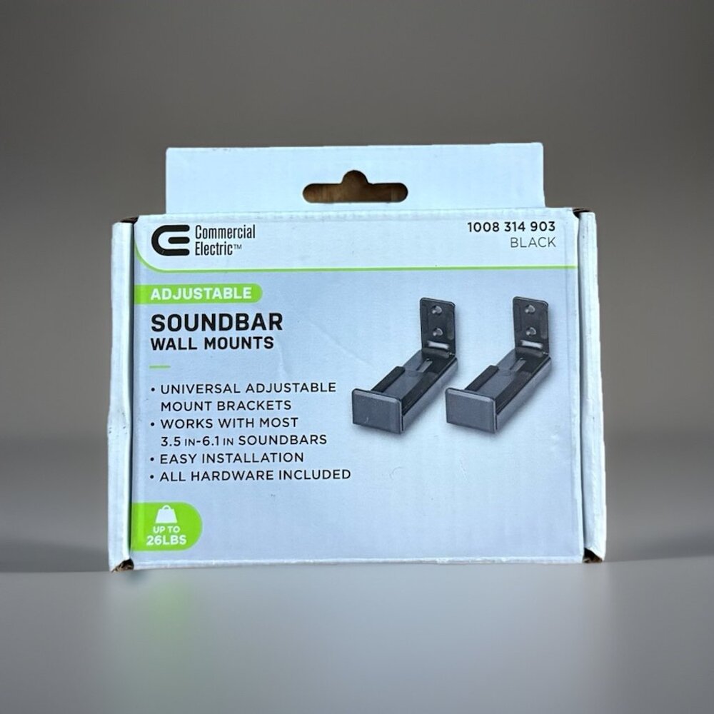 Adjustable Soundbar Mount Universal Wall Brackets Removable Lockable Up To 26 Lb
